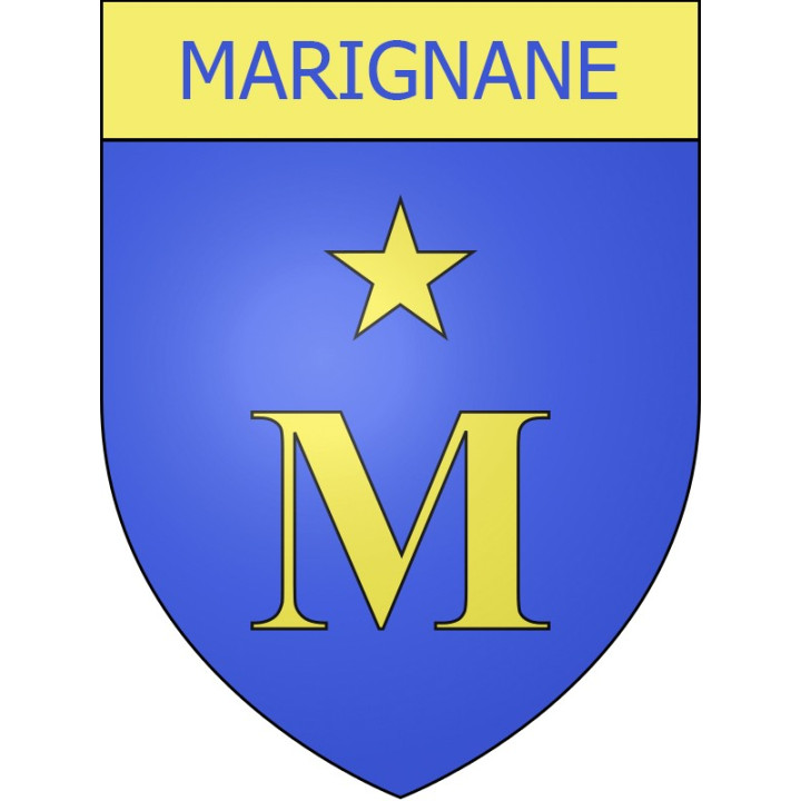 Pegatinas escudo de armas de Marignane adhesivo de la etiqueta engomada