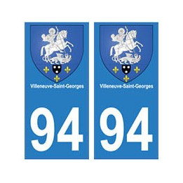 94 Villeneuve-Saint-Georges blason autocollant sticker plaque immatriculation ville