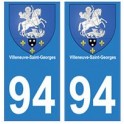 94 Villeneuve-Saint-Georges blason autocollant sticker plaque immatriculation ville