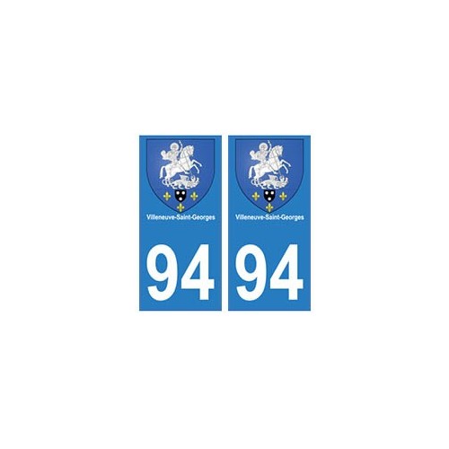 94 Villeneuve-Saint-Georges blason autocollant sticker plaque immatriculation ville
