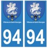 94 Villeneuve-Saint-Georges blason autocollant sticker plaque immatriculation ville