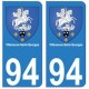 94 Villeneuve-Saint-Georges blason autocollant sticker plaque immatriculation ville