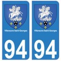94 Villeneuve-Saint-Georges blason autocollant sticker plaque immatriculation ville