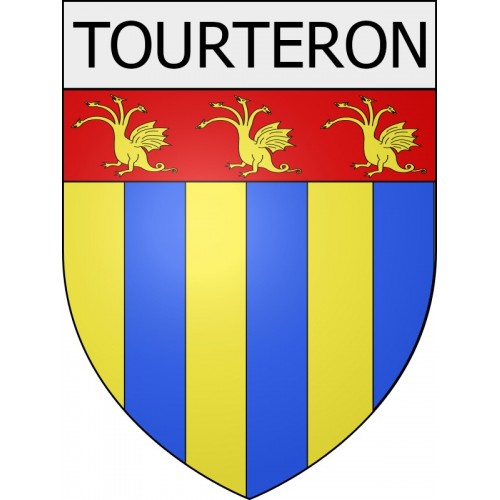  tourteron 08 ville Stickers blason autocollant adhésif