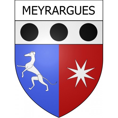 Pegatinas escudo de armas de Meyrargues adhesivo de la etiqueta engomada