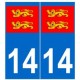 14 normandie autocollant plaque