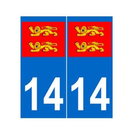 14 normandie autocollant plaque