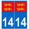 14 normandie autocollant plaque
