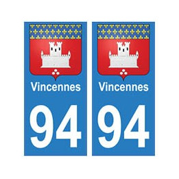 94 Vincennes blason autocollant sticker plaque immatriculation ville