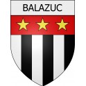 Pegatinas escudo de armas de Balazuc adhesivo de la etiqueta engomada