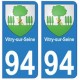 94 Vitry-sur-Seine blason autocollant sticker plaque immatriculation ville