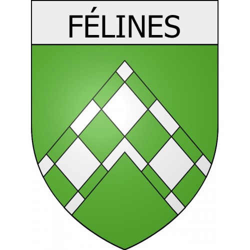 félines 07 ville Stickers blason autocollant adhésif