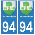 94 Vitry-sur-Seine, france coat of arms decal sticker plate registration city