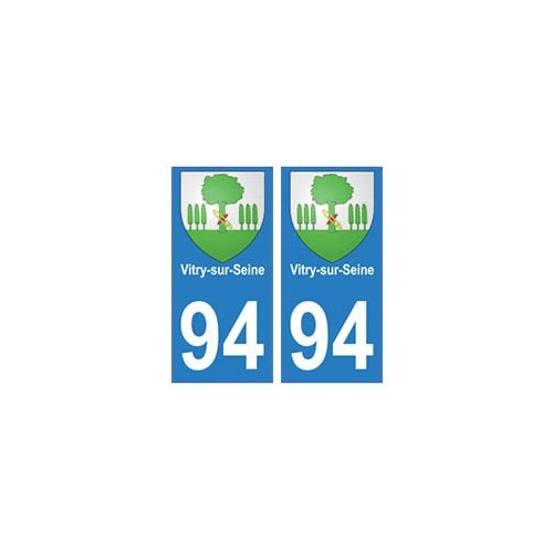 94 Vitry-sur-Seine blason autocollant sticker plaque immatriculation ville