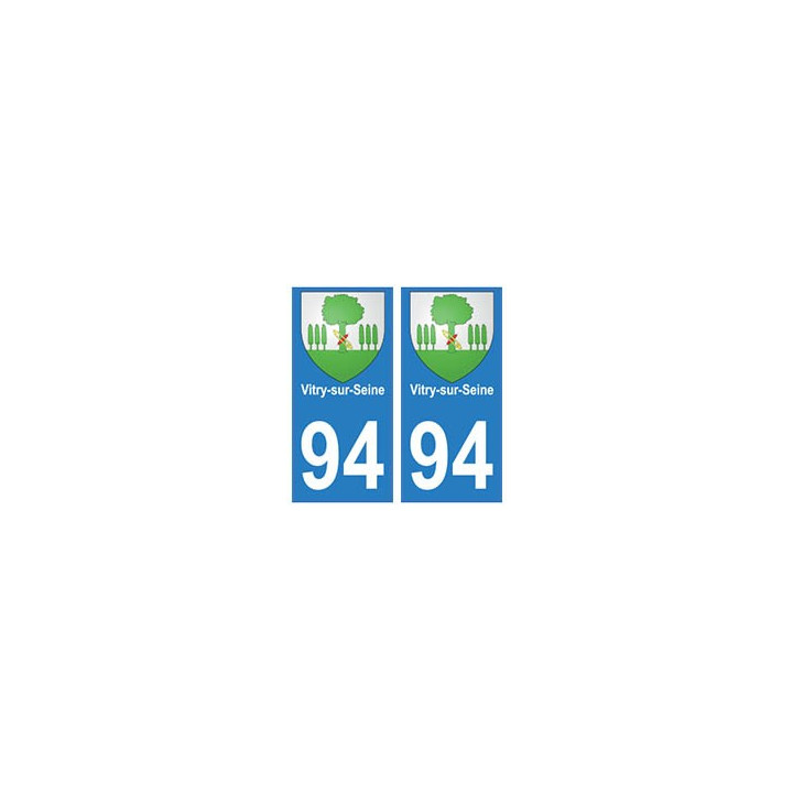 94 Vitry-sur-Seine blason autocollant sticker plaque immatriculation ville