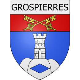 grospierres 07 ville Stickers blason autocollant adhésif