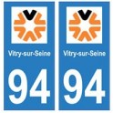 94 Vitry-sur-Seine logo autocollant sticker plaque immatriculation ville