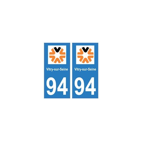 94 Vitry-sur-Seine logo autocollant sticker plaque immatriculation ville