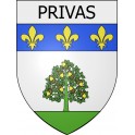 Pegatinas escudo de armas de Privas adhesivo de la etiqueta engomada