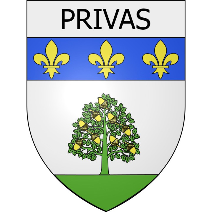 Pegatinas escudo de armas de Privas adhesivo de la etiqueta engomada