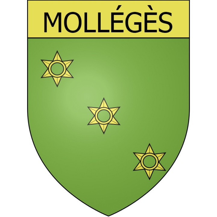 Pegatinas escudo de armas de Mollégès adhesivo de la etiqueta engomada