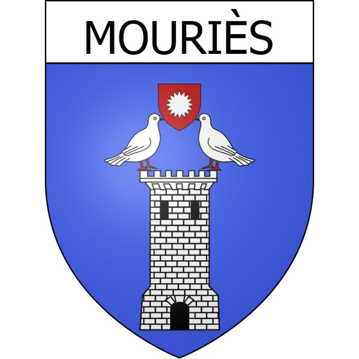 Stickers coat of arms Mouriès adhesive sticker