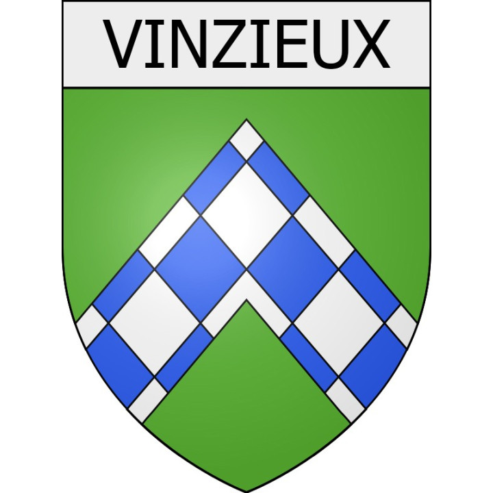 vinzieux 07 ville Stickers blason autocollant adhésif