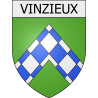 vinzieux 07 ville Stickers blason autocollant adhésif