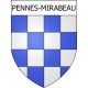 Pegatinas escudo de armas de Pennes-Mirabeau adhesivo de la etiqueta engomada