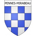 Pegatinas escudo de armas de Pennes-Mirabeau adhesivo de la etiqueta engomada