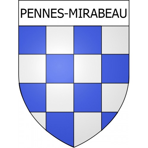 Pegatinas escudo de armas de Pennes-Mirabeau adhesivo de la etiqueta engomada