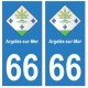 66 Argelès-sur-Mer blason autocollant plaque