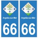 66 Argelès-sur-Mer blason autocollant plaque