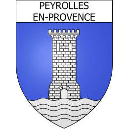 Pegatinas escudo de armas de Peyrolles-en-Provence adhesivo de la etiqueta engomada