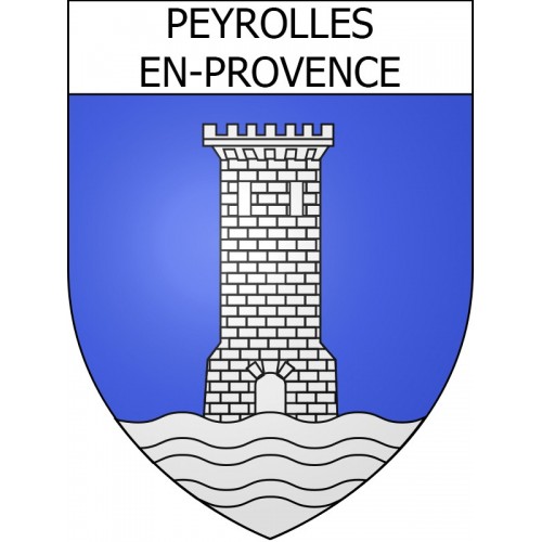 Pegatinas escudo de armas de Peyrolles-en-Provence adhesivo de la etiqueta engomada