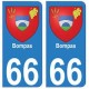 66 Bompas blason autocollant plaque ville