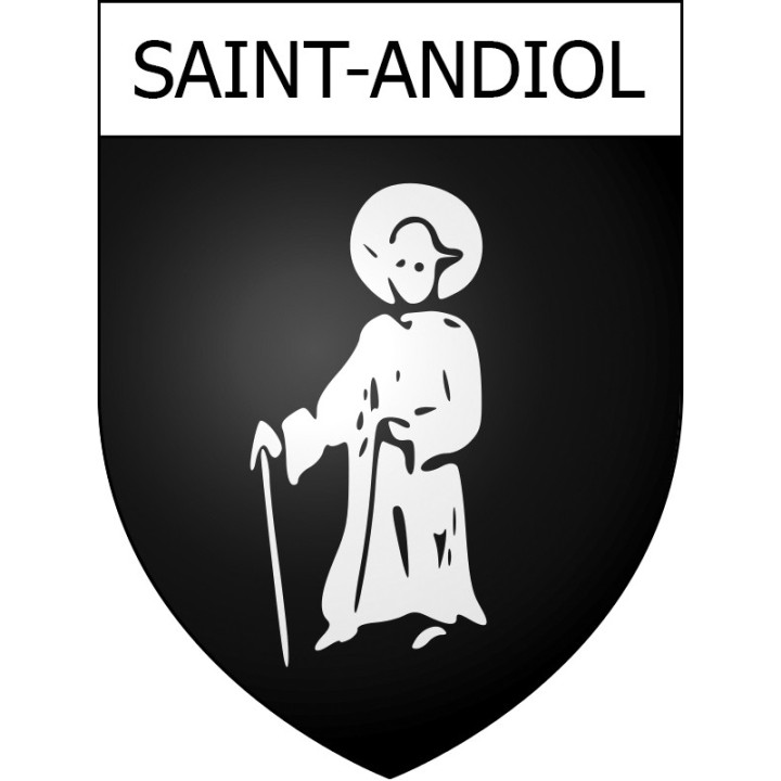 Pegatinas escudo de armas de Saint-Andiol adhesivo de la etiqueta engomada