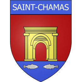 Pegatinas escudo de armas de Saint-Chamas adhesivo de la etiqueta engomada