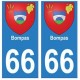 66 Bompas blason autocollant plaque ville