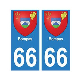66 Bompas blason autocollant plaque ville