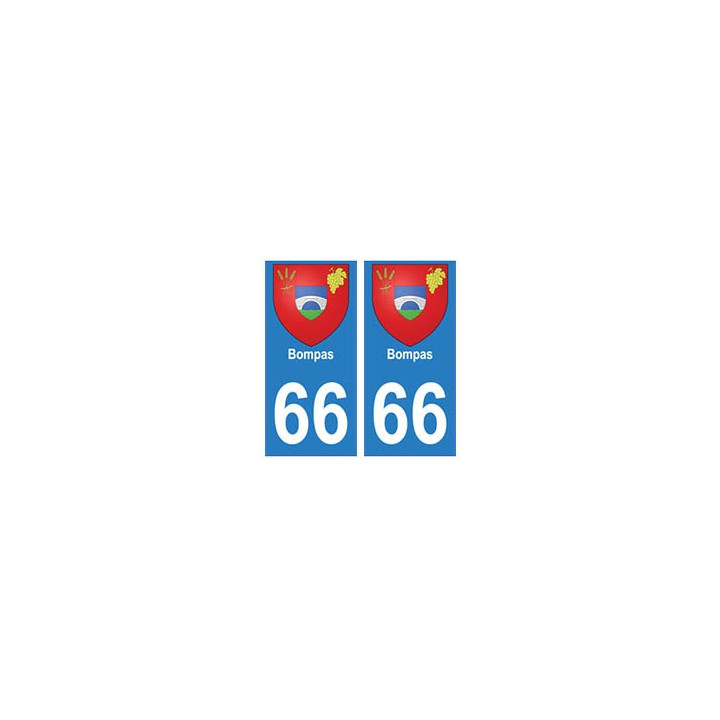 66 Bompas blason autocollant plaque ville