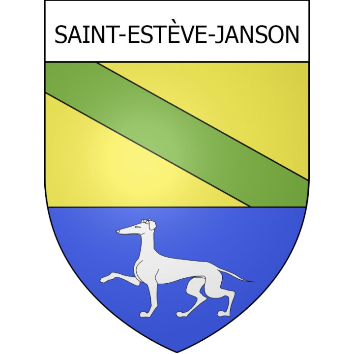 Pegatinas escudo de armas de Saint-Estève-Janson adhesivo de la etiqueta engomada