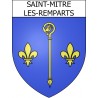 Pegatinas escudo de armas de Saint-Mitre-les-Remparts adhesivo de la etiqueta engomada