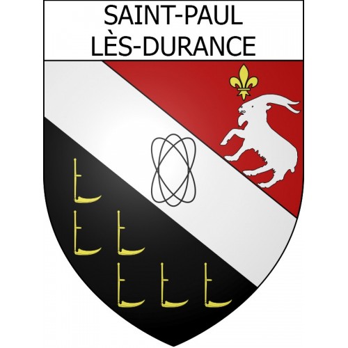 Pegatinas escudo de armas de Saint-Paul-lès-Durance adhesivo de la etiqueta engomada