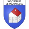 Pegatinas escudo de armas de Saint-Pierre-de-Mézoargues adhesivo de la etiqueta engomada