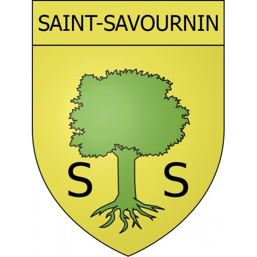 Pegatinas escudo de armas de Saint-Savournin adhesivo de la etiqueta engomada
