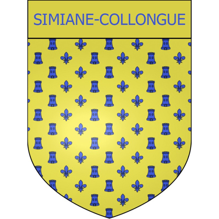 Pegatinas escudo de armas de Simiane-Collongue adhesivo de la etiqueta engomada