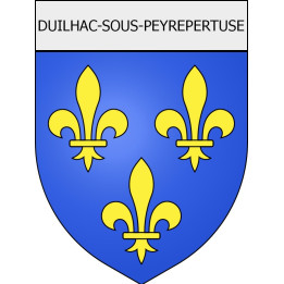 Pegatinas escudo de armas de Belcaire adhesivo de la etiqueta engomada