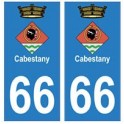 66 Cabestany blason autocollant plaque ville