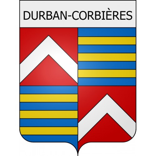 Pegatinas escudo de armas de Belcaire adhesivo de la etiqueta engomada